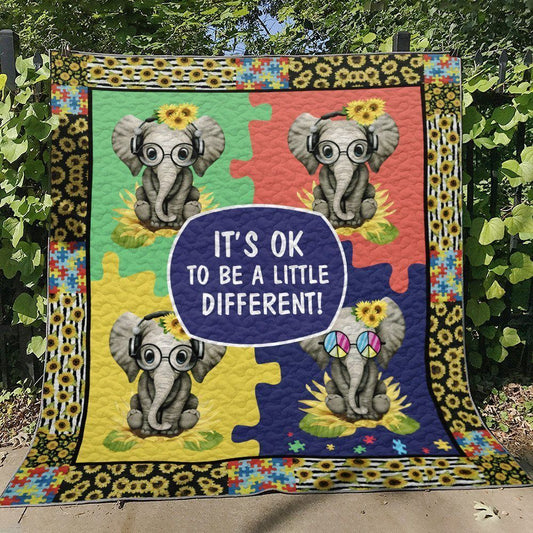 Elephant Autism - Autism Awareness Quilt 0921