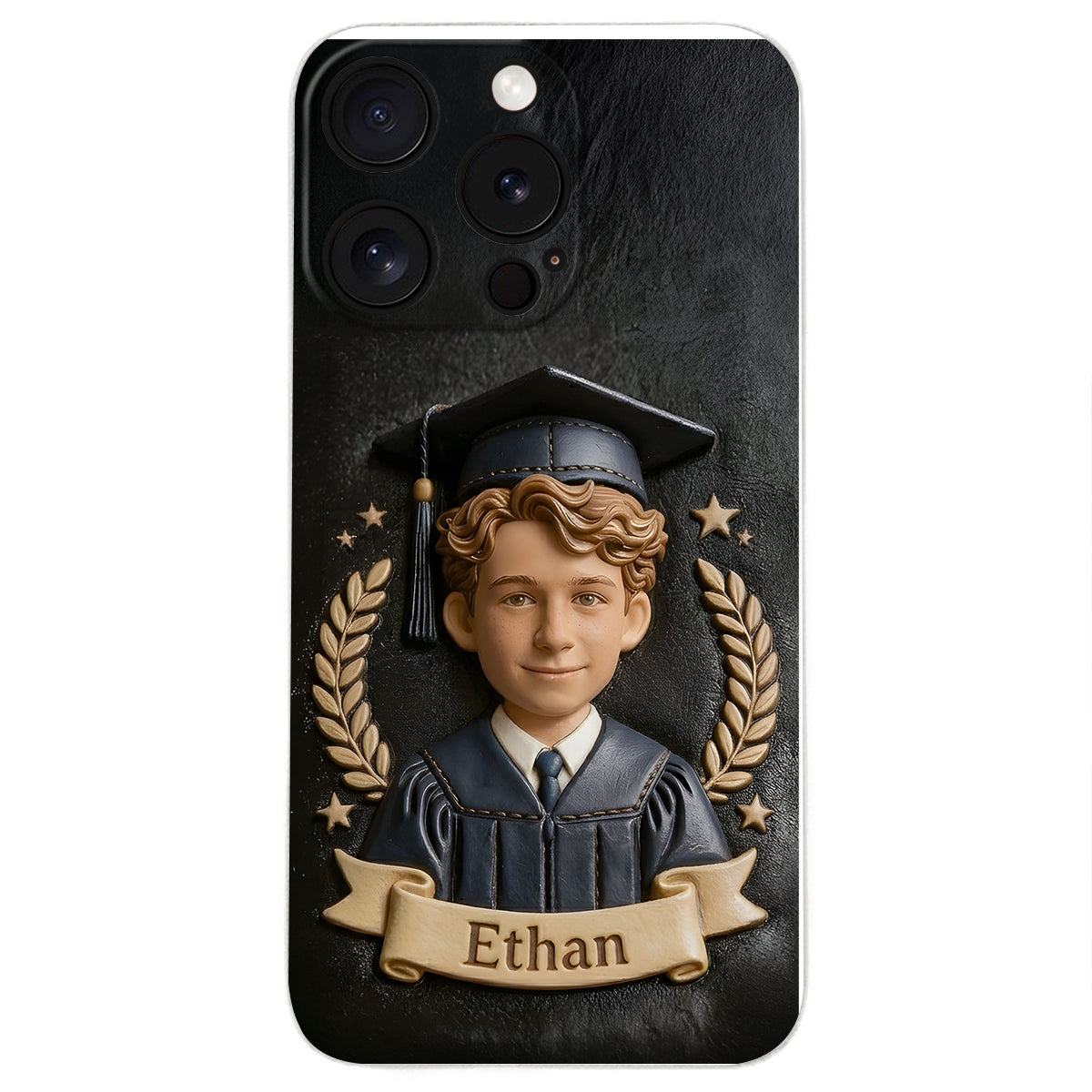 Graduation Gift - Personalized Graduation 3D Embossed Leather Phone Case