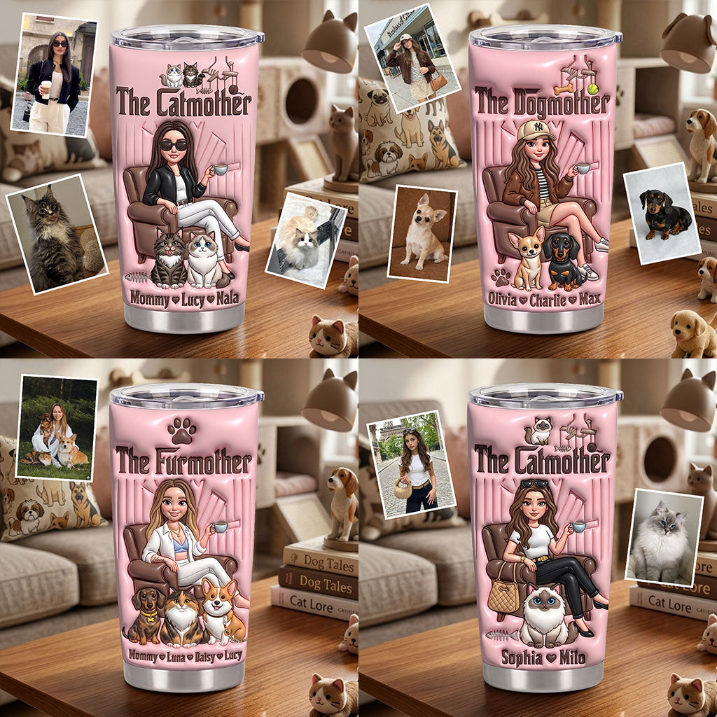Dogmother Fur Mama Life - Personalized Dog Tumbler
