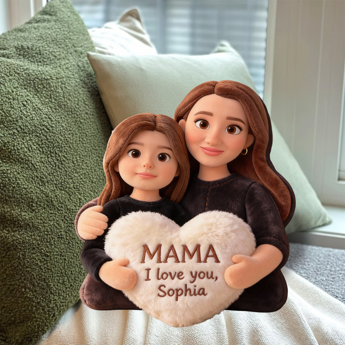 I Love You - Personalized Mother Faux Fur Shaped Pillow