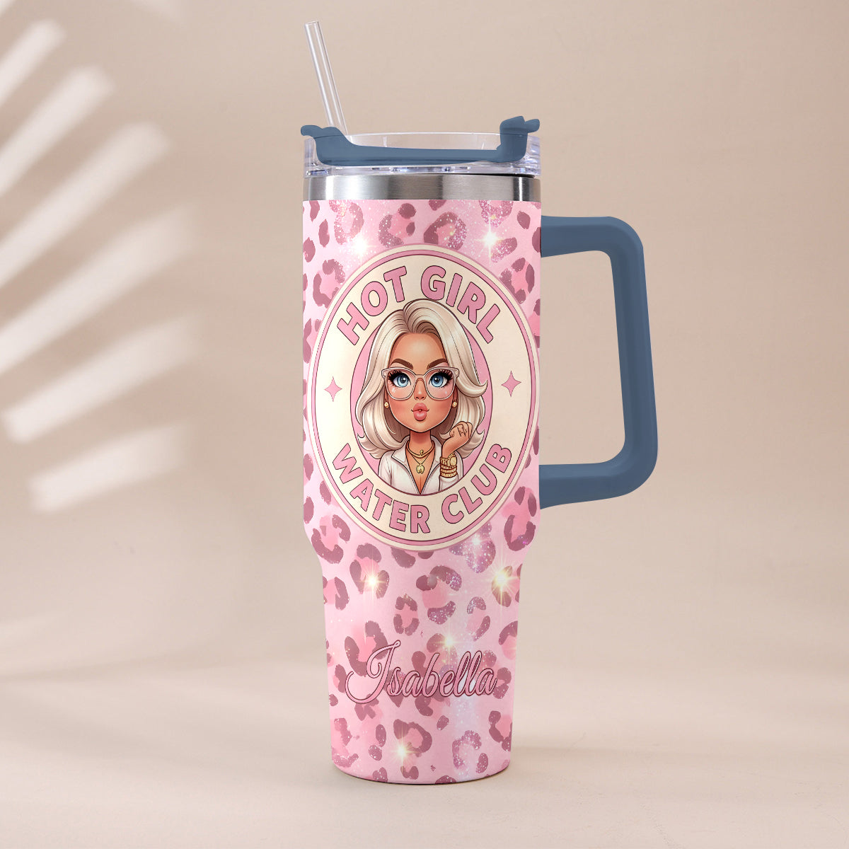 Hot Girl Water's Club, Gift for Women - Personalized Self love Tumbler With Plush Charm