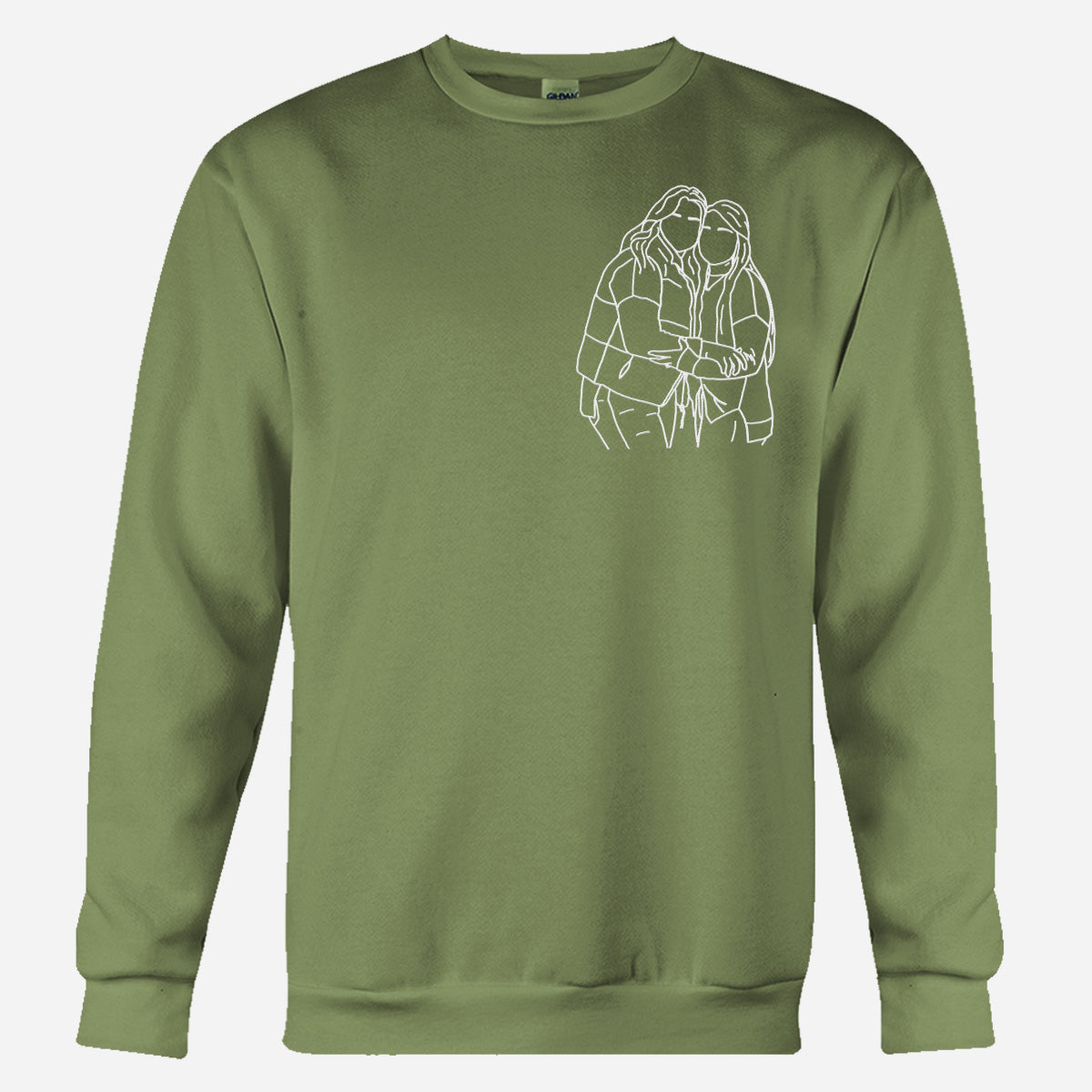 Custom Line Art - Personalized Sibling Embroidered Sweater