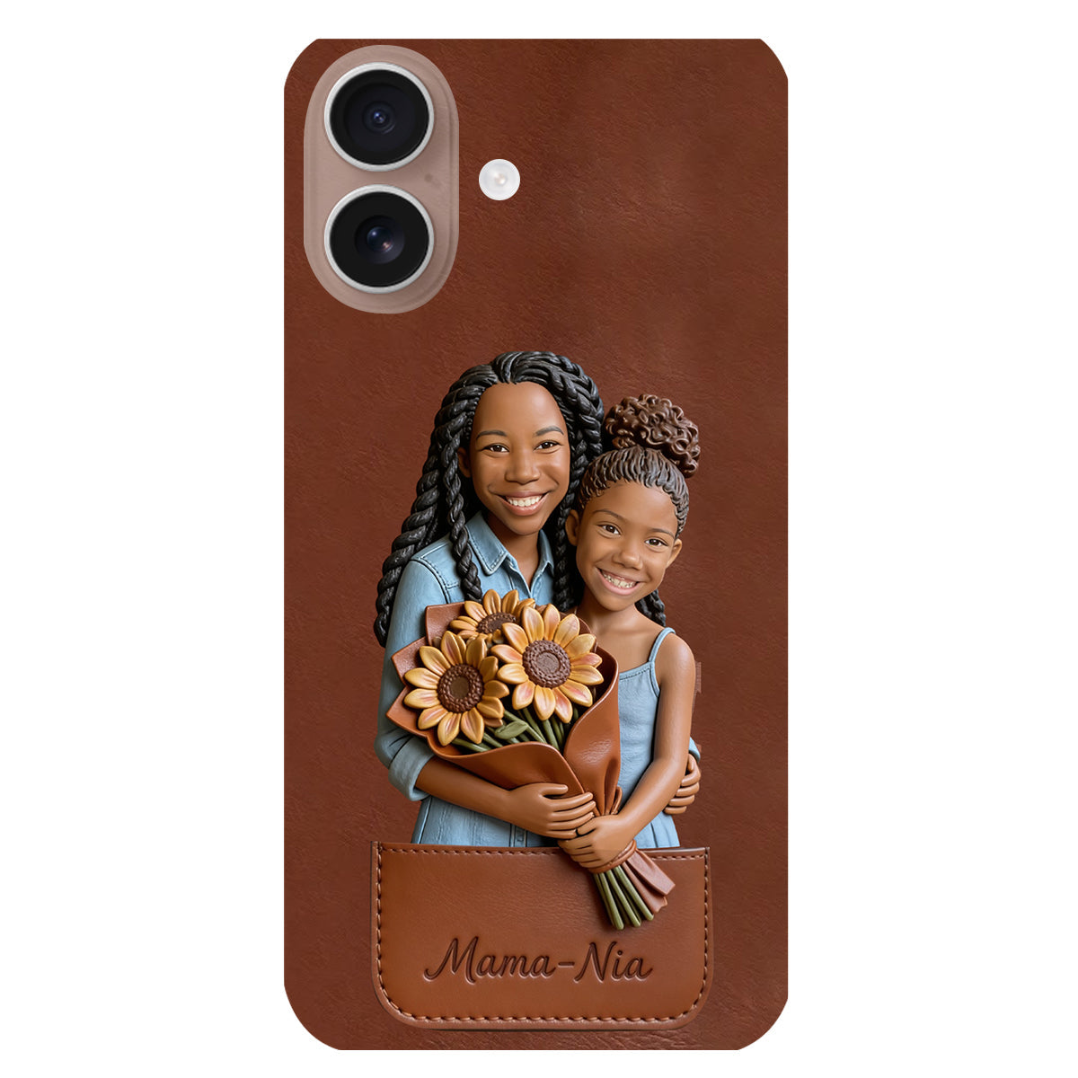 I Love You - Personalized Mother 3D Embossed Leather Phone Case