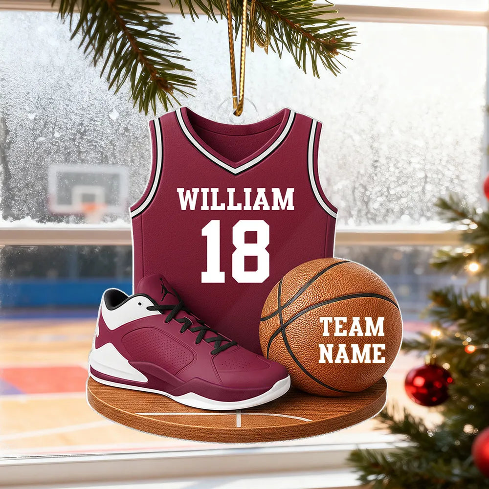 Basketball Jersey Acrylic Ornament – Custom Design, Perfect Gift for Sports Lovers