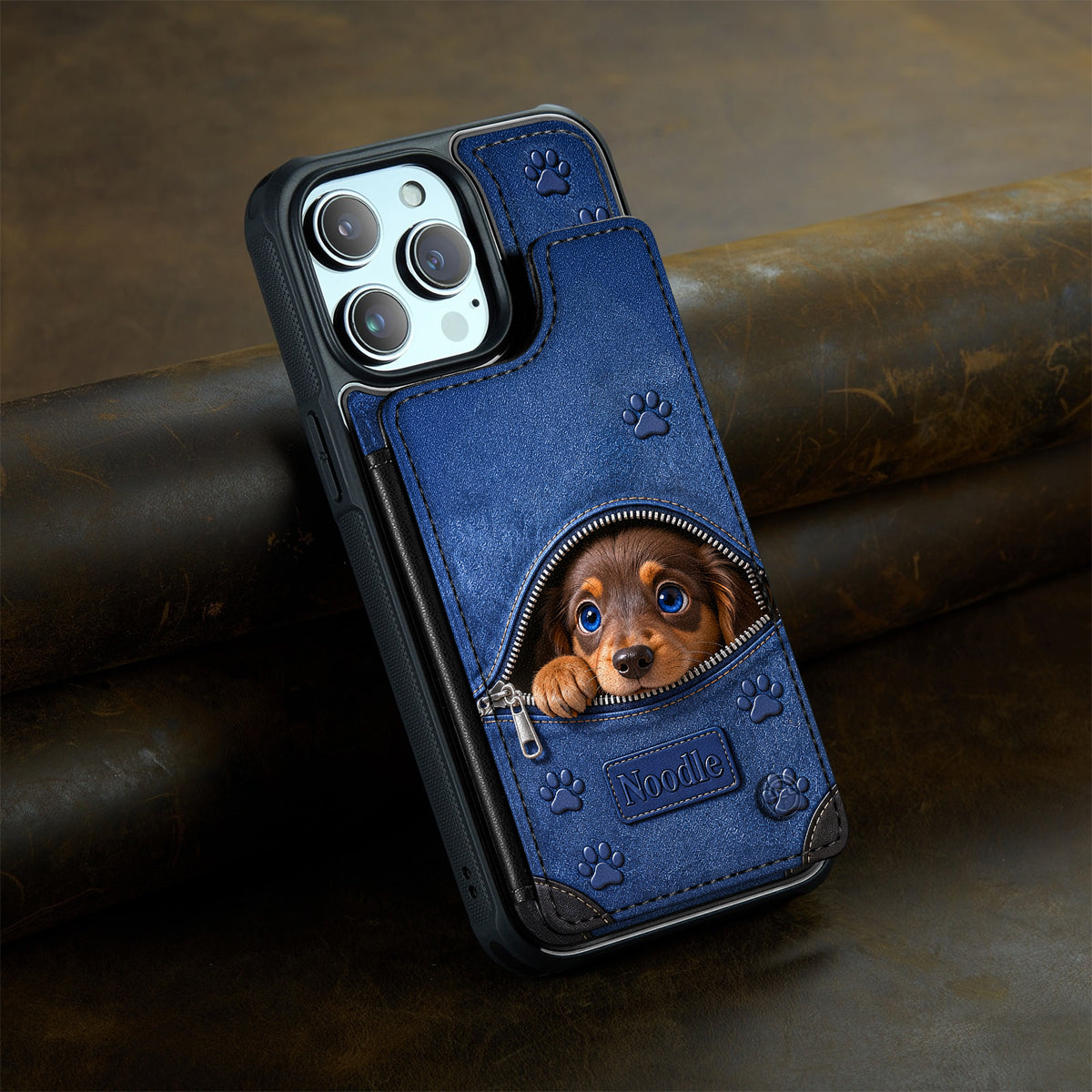 Any Photo Cute Peeking Pets - Personalized Dog Fully Printed Wallet Phone Case