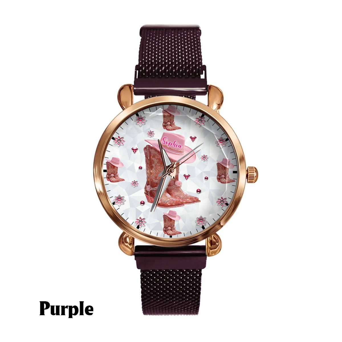 Floral Cowgirl - Personalized Cowgirl Women Hand Watch
