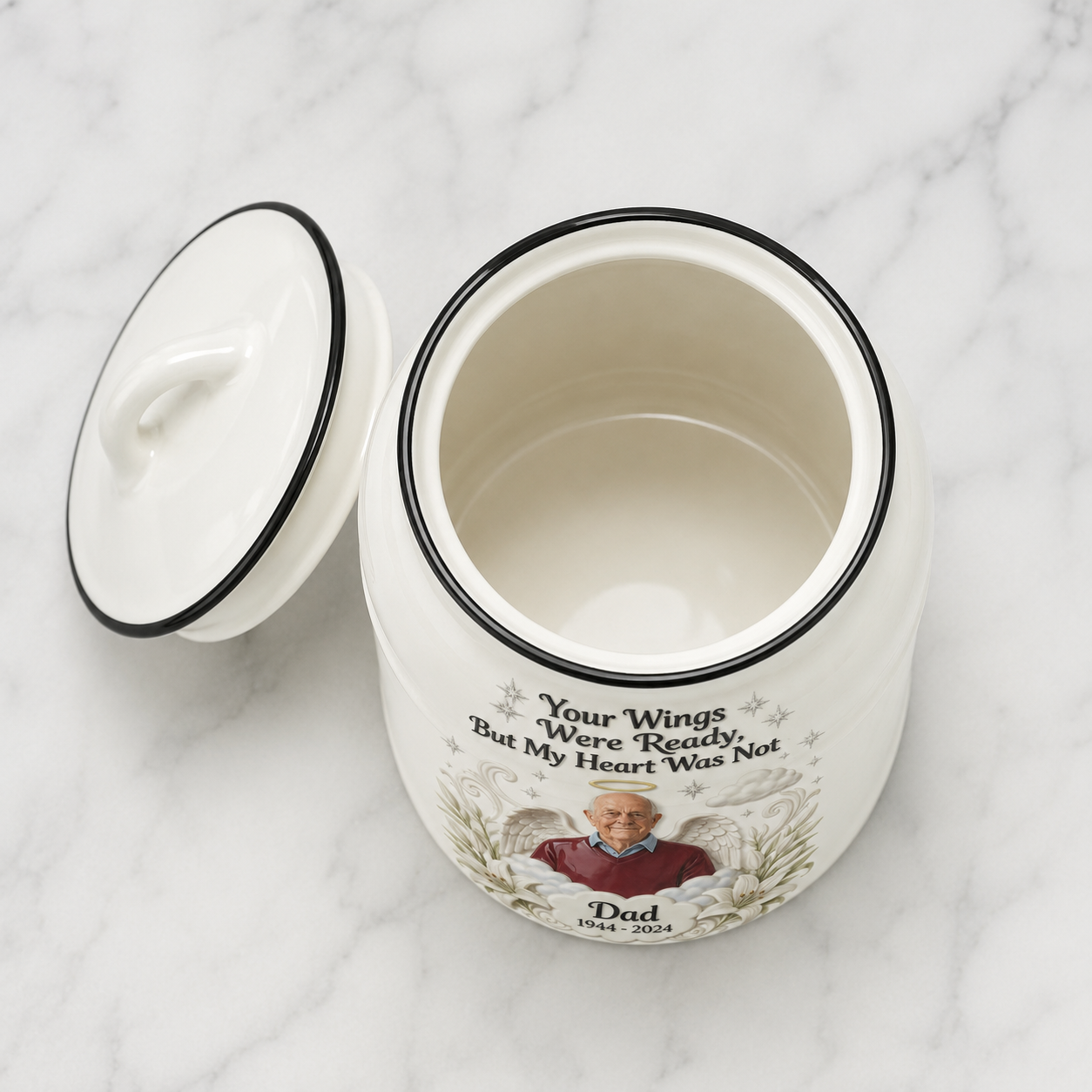 Custom Made Ceramic Urn From Any Photo - Personalized Memorial Urn