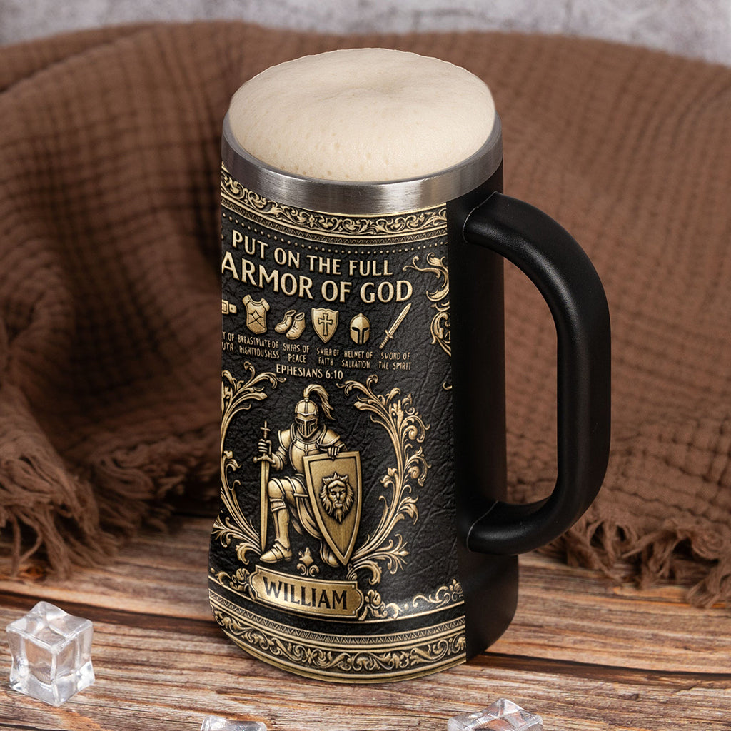 Knight Of God - Personalized Christian Beer Stein