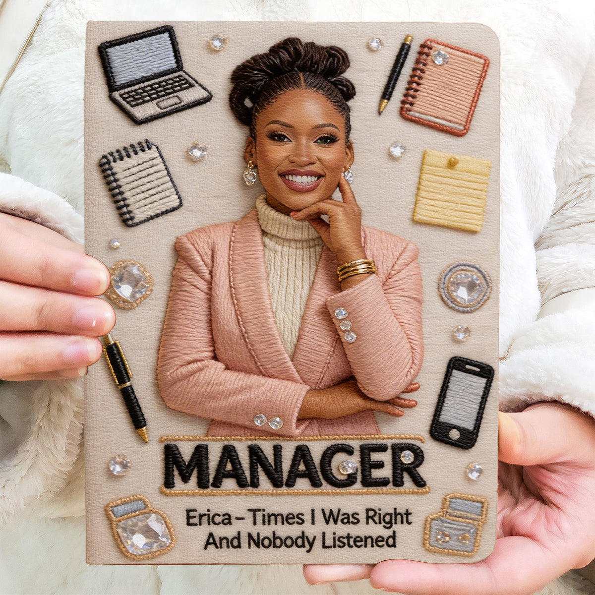 Custom Any Photo Funny Gift For Colleagues - Personalized Colleague Leather Journal