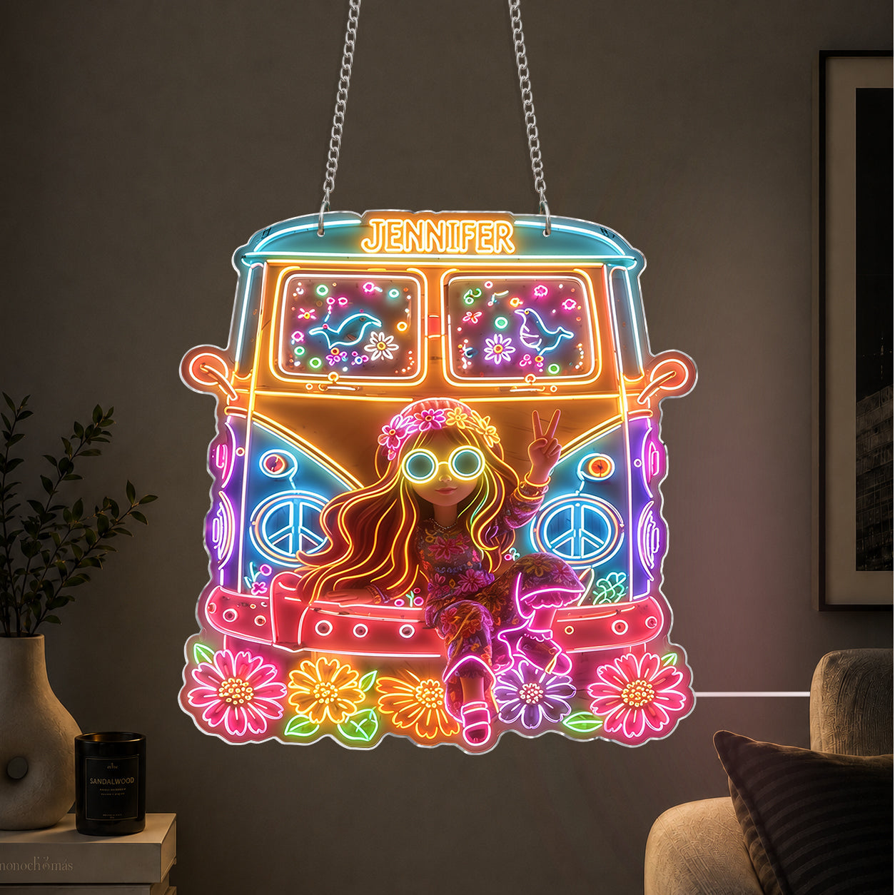 Hippie Souls - Personalized Hippie Neon LED Light Sign