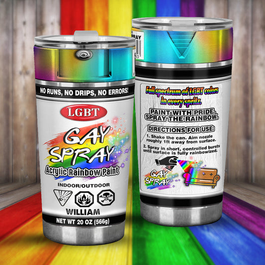 Gay Spray - Personalized LGBT Support Tumbler