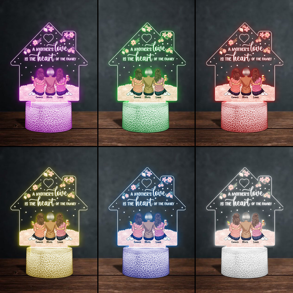 A Mother's Love - Personalized Mother's Day Mother Shaped Plaque Light Base