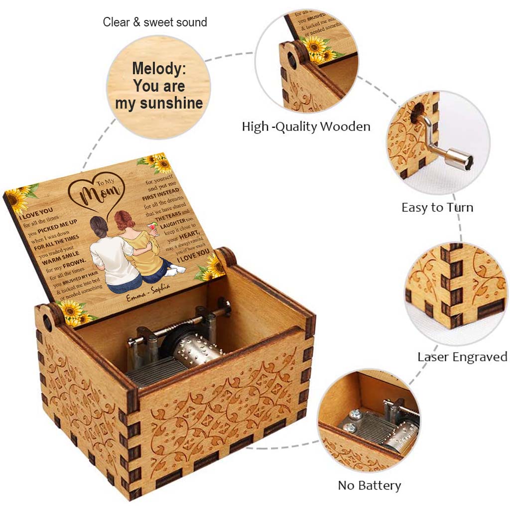 To My Mom - Personalized Mother Hand Crank Music Box