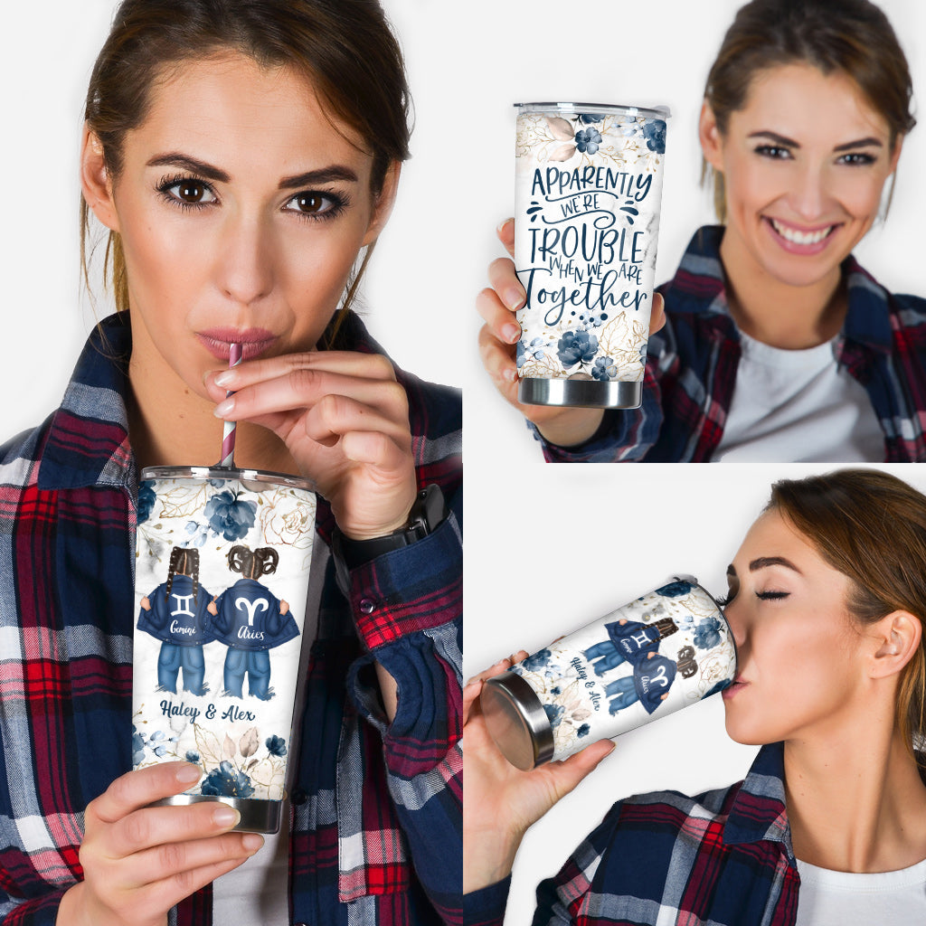 Zodiac Denim Bestie - Horoscope gift for friend - Personalized Tumbler