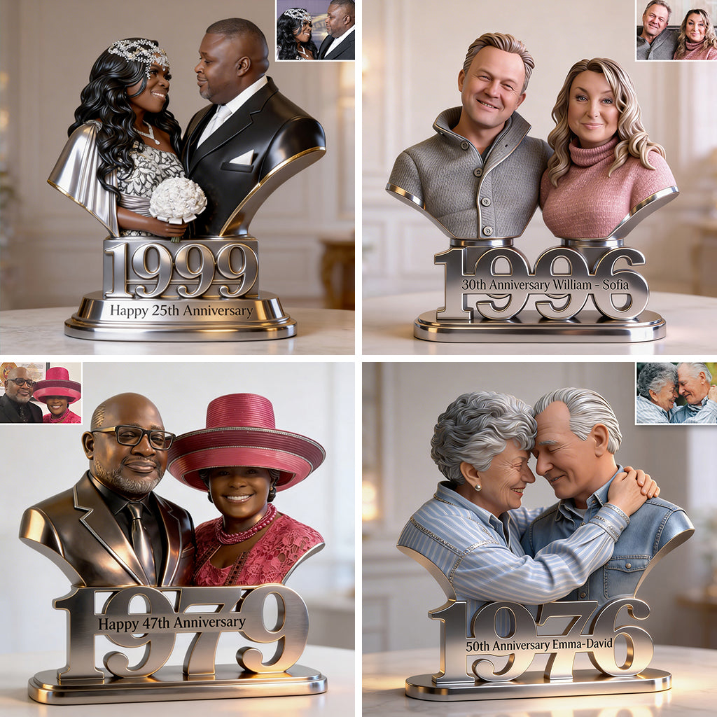 Happy Anniversary I Love You - Personalized Couple Custom Shaped Acrylic Plaque