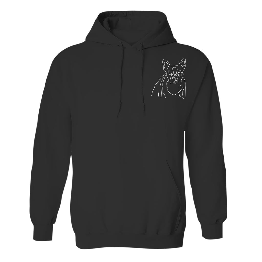 Custom Line Art - Personalized Dog Embroidered Hoodie