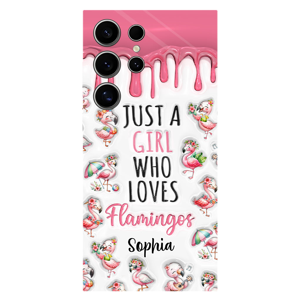 Just A Girl Who Loves Flamingos - Personalized Flamingo Full Print Phone Case