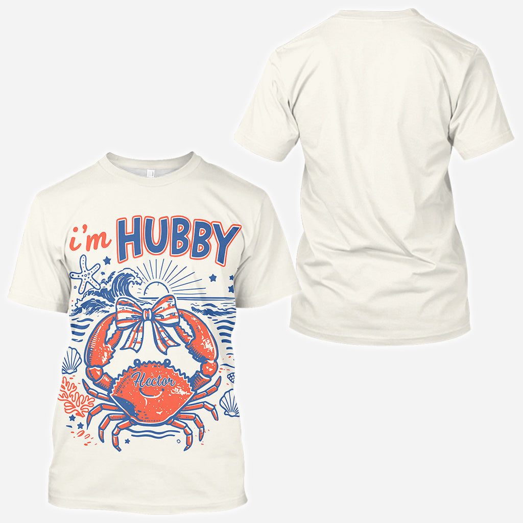 If Crabby Please Return To Hubby - Personalized Couple All Over Shirt
