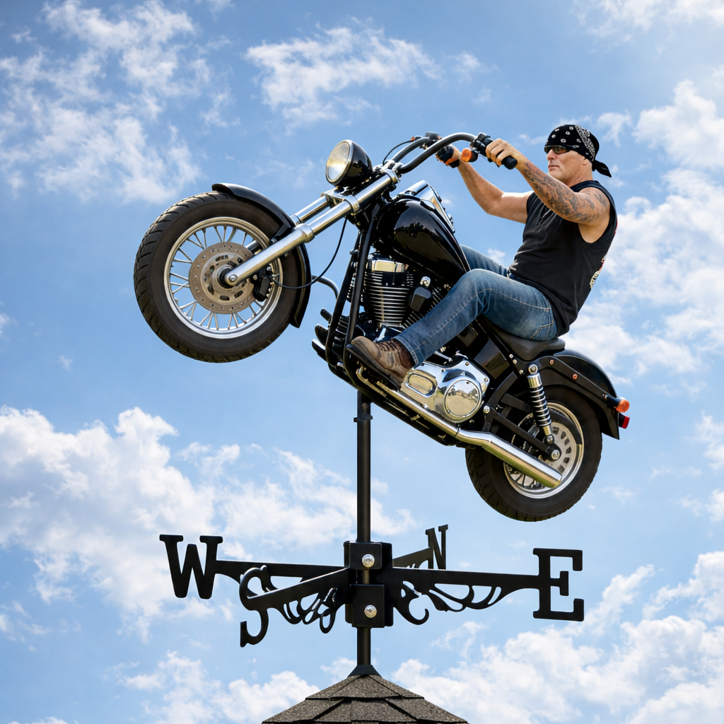 Biker Gift, Motorbike Lovers Gift - Personalized Biker Weather Vane