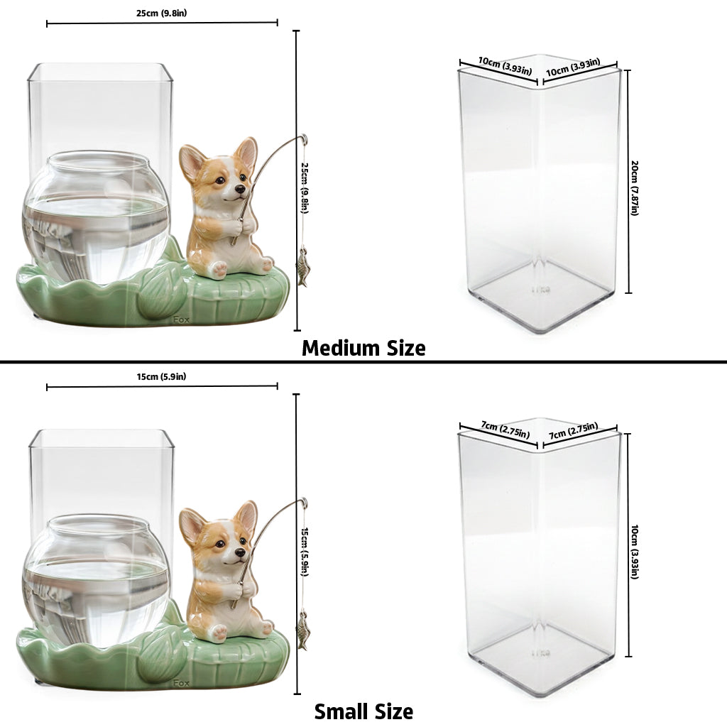 Cute Fishing Planter - Personalized Cat Acrylic Pot
