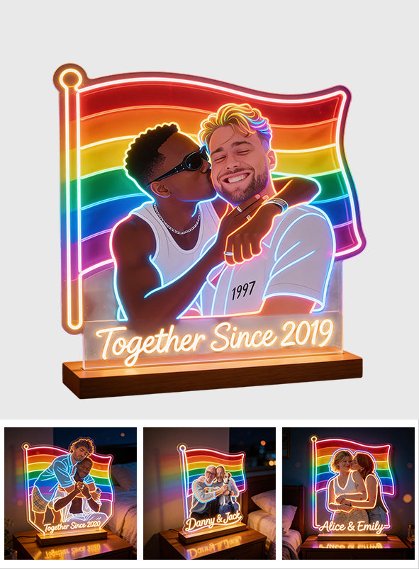 Custom Any Photo - Personalized LGBT Support Shaped Led Night Light