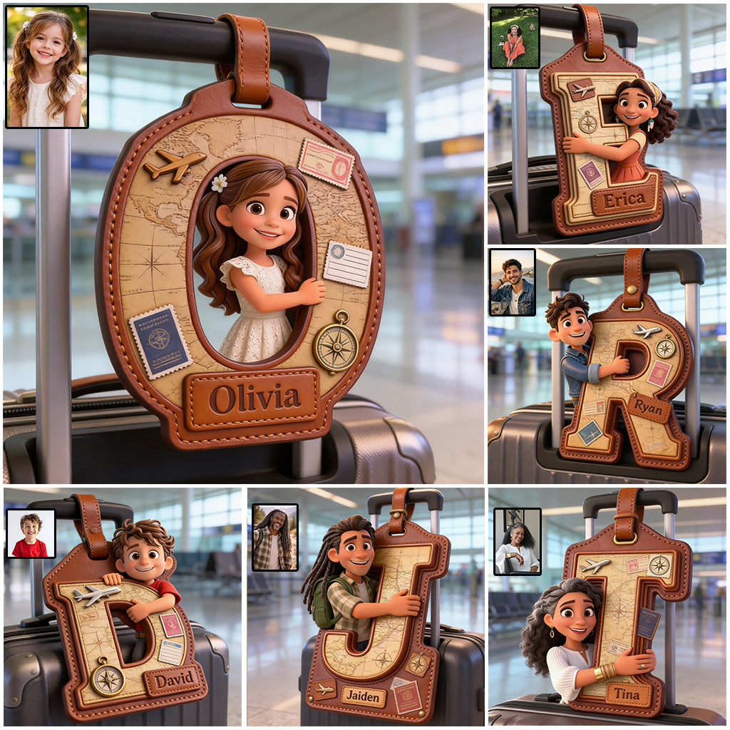 Custom Any Photo Initial Name Letter - Personalized Travelling Luggage Tag