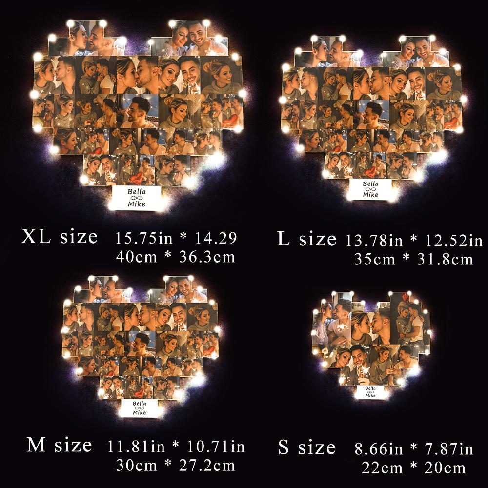 Custom Heart Photo Lamp - Personalized Couple Lamp