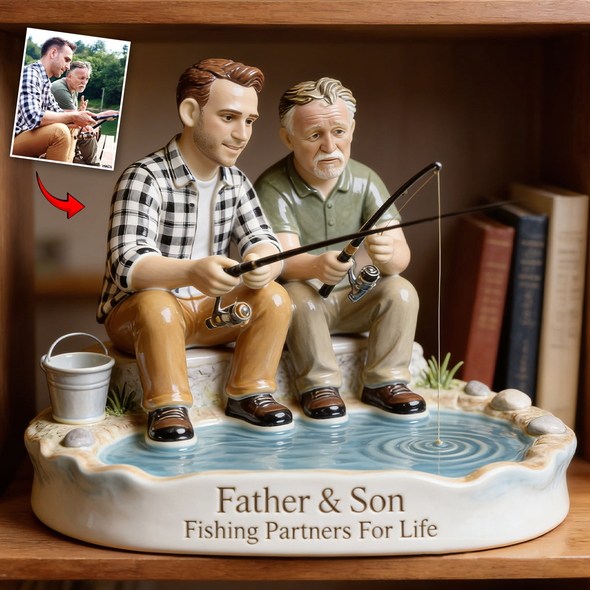 Fishing Partners For Life - Personalized Fishing Custom Shaped Acrylic Plaque