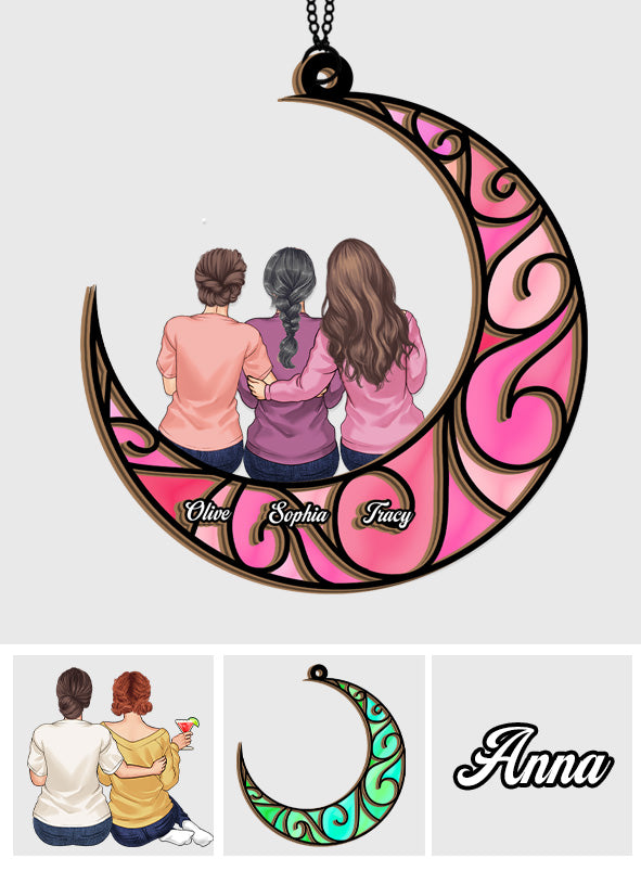 Besties Forever - Personalized Bestie 2 Layered Window Hanging Suncatcher