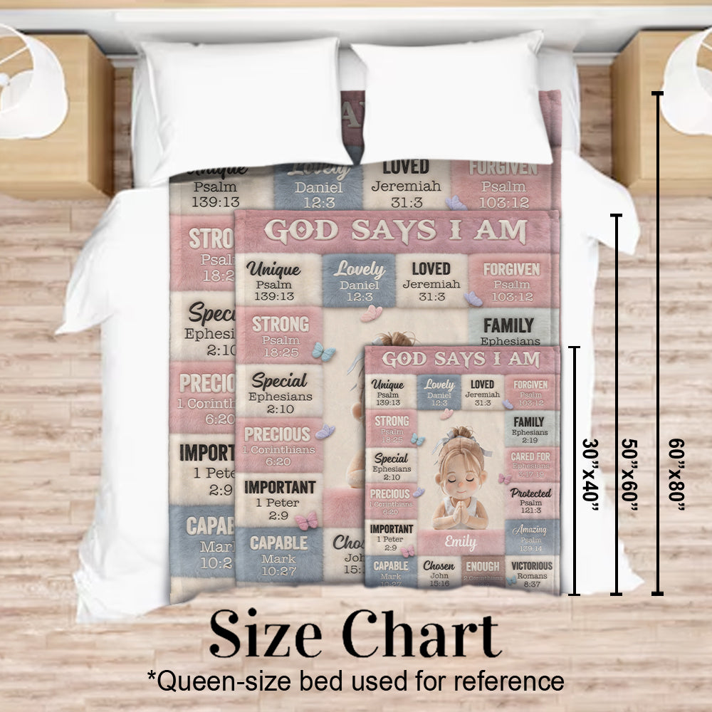 God Says You Are - Personalized Christian Blanket