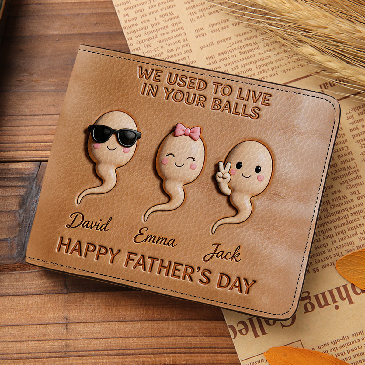 Custom Any Photo - Personalized Father Leather Wallet