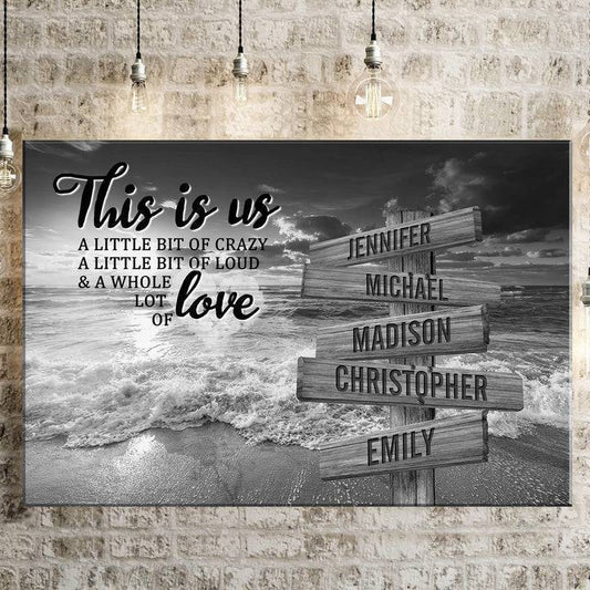 Ocean Sunset Personalized "THIS IS US" Multi-Names Premium Canvas Poster