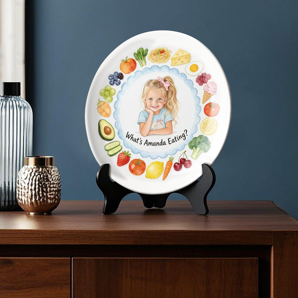 Happy Meal - Personalized Kid Ceramic Round Plate