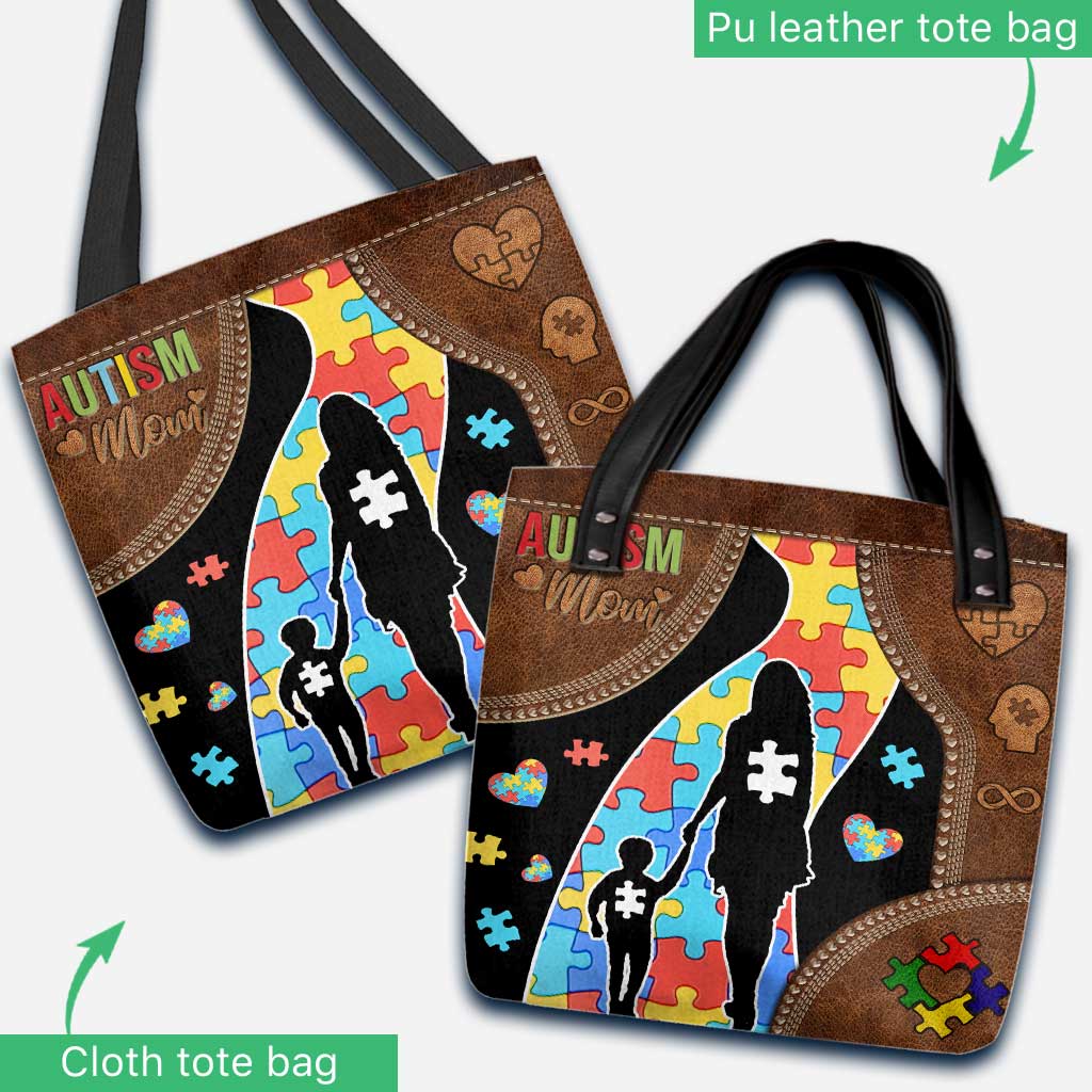 Autism Mom Never Walk Alone - Autism Awareness Tote Bag 0921