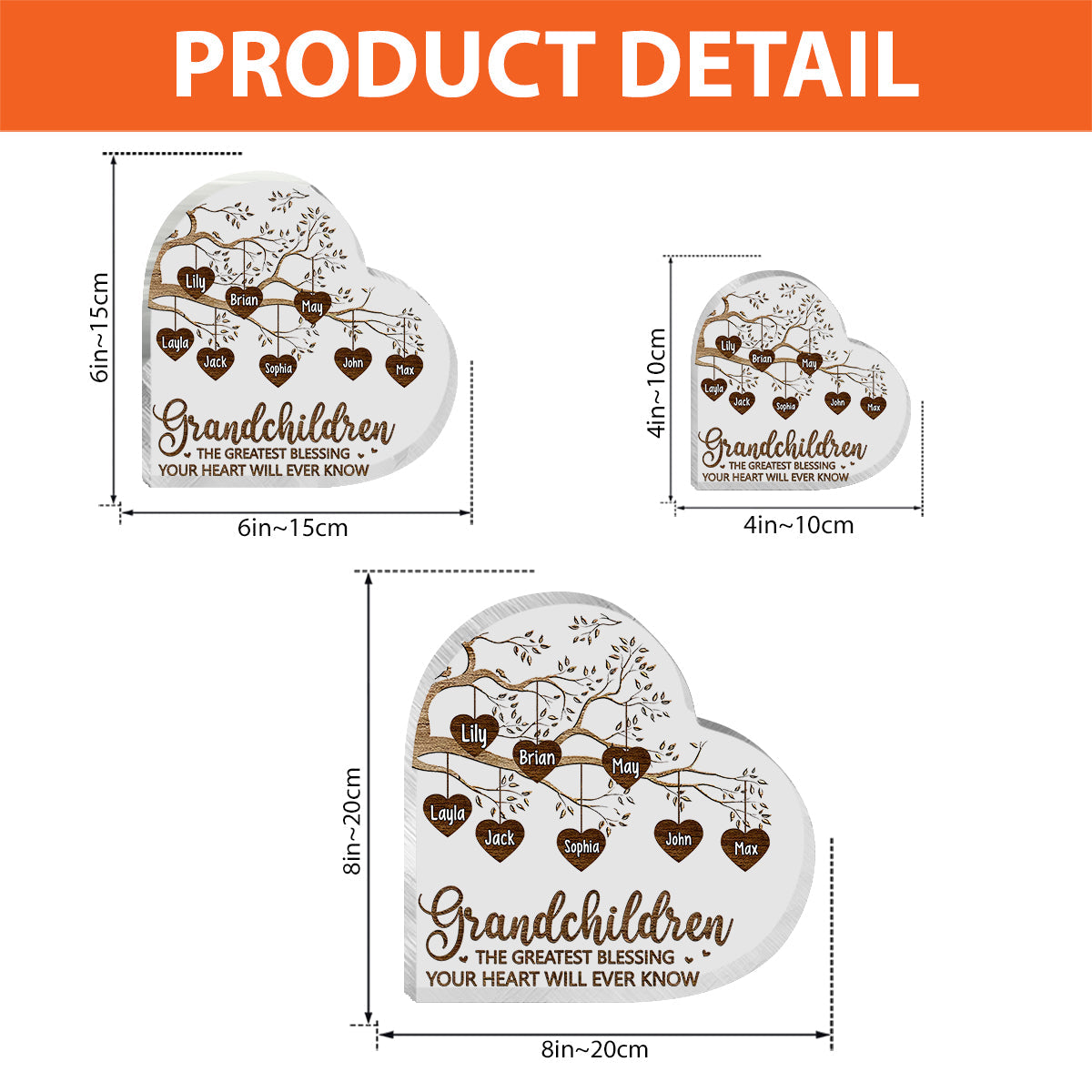 Grandkids Make Life More Grand - Personalized Mother's Day Grandma Custom Shaped Acrylic Plaque