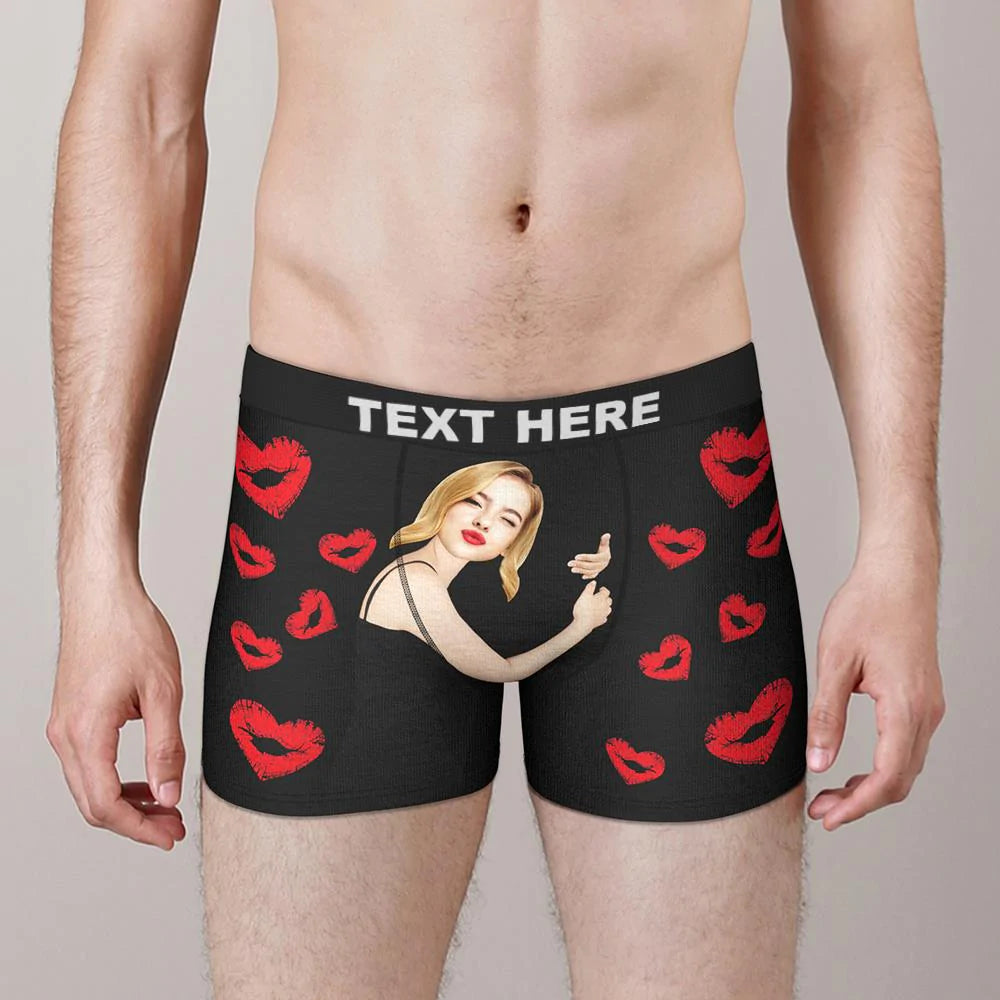 Custom Wife Or Girlfriend Face Boxers - Personalized Couple Men's boxer briefs