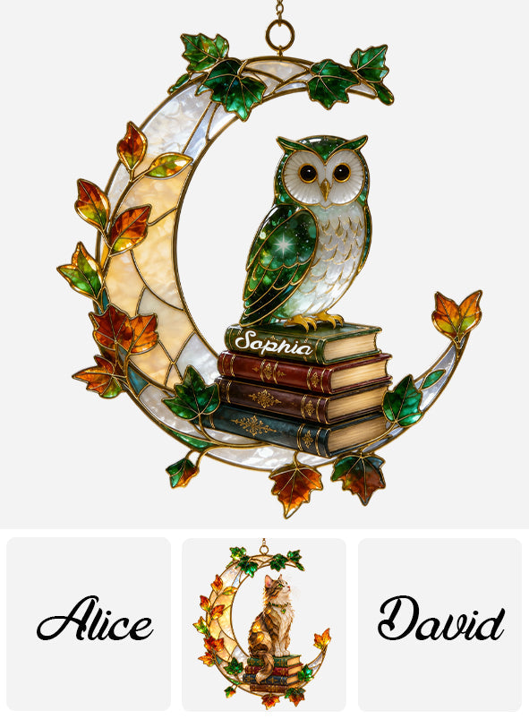 Book Worm - Personalized Book 3D Printed Glass Suncatcher