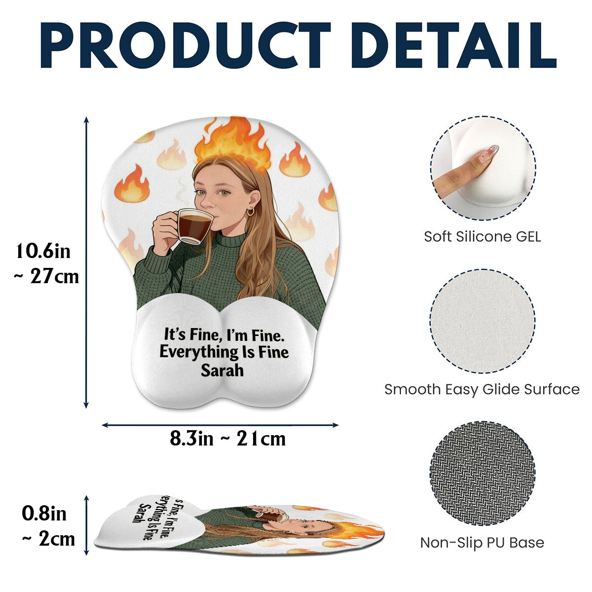 I'm Fine - Personalized Colleague 3D Mouse Pad