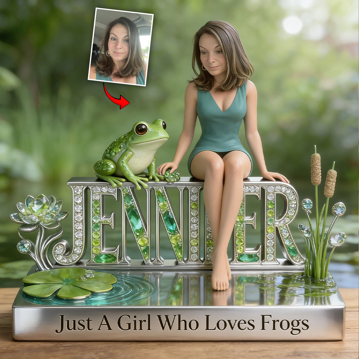 Just A Girl Who Loves Frogs - Personalized Frog Custom Shaped Acrylic Plaque