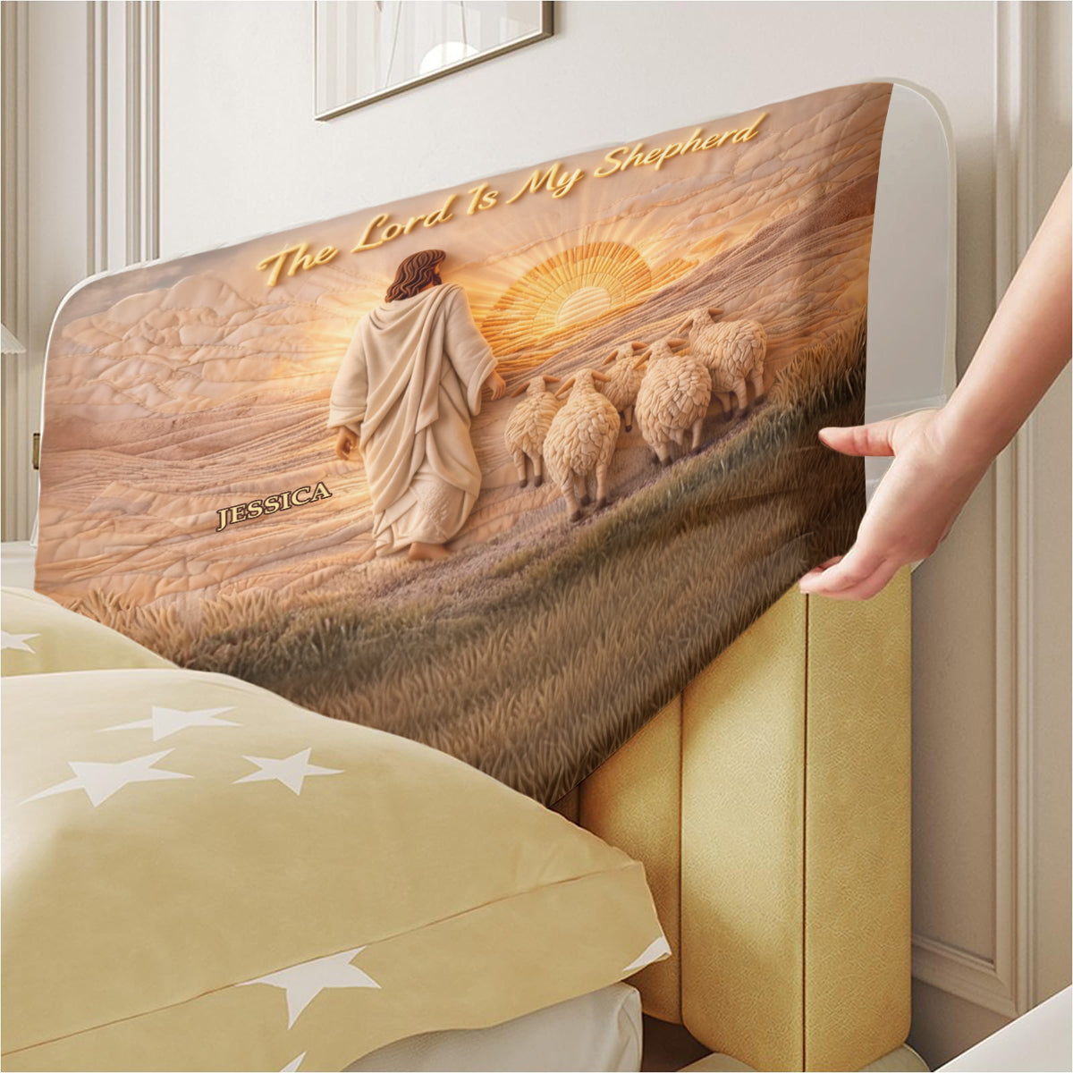I Am With You Always - Personalized Christian Headboard Slipcover