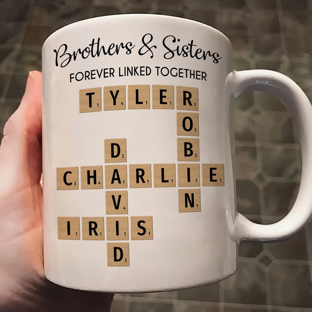 Brothers & Sisters Forever Linked Mug - Custom Gift for Birthdays and Holidays