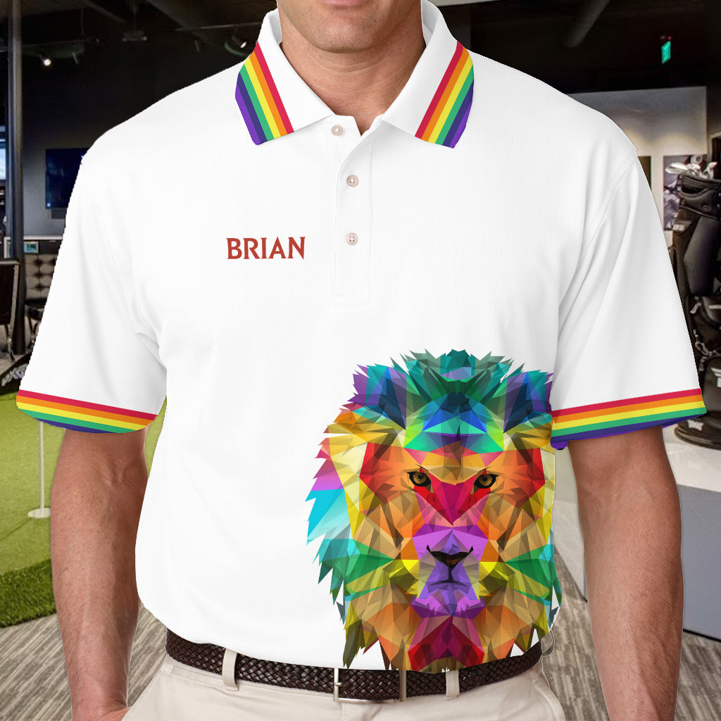 LGBT Pride Month Lion This Is Me - Personalized LGBT Support Polo Shirt