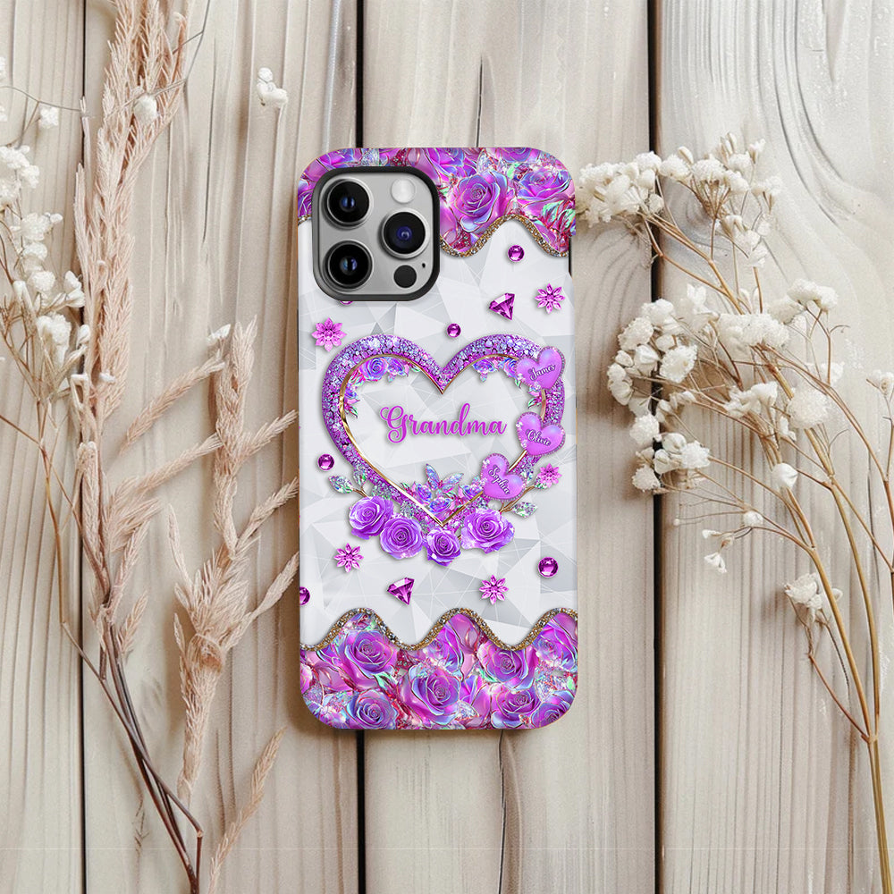 Grandma's Mom's Sweethearts - Personalized Grandma Full Print Phone Case