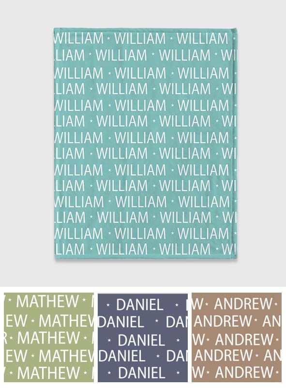 Custom Name Pattern - Gift for grandson - Personalized Blanket