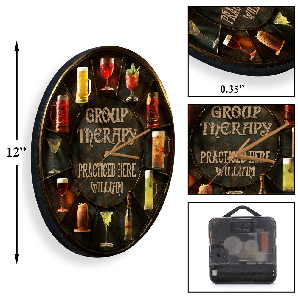 Group Therapy - Personalized Wine Wall Clock