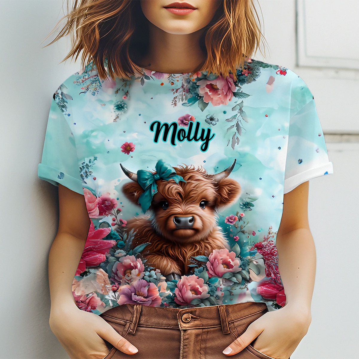 Cute Baby Cow - Personalized All Over Shirt