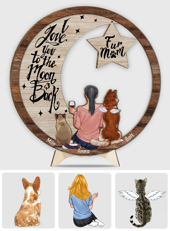 I Miss You I Know Love To The Moon And Back - Personalized Dog 2 Layered Wood Sign / Wood Plaque