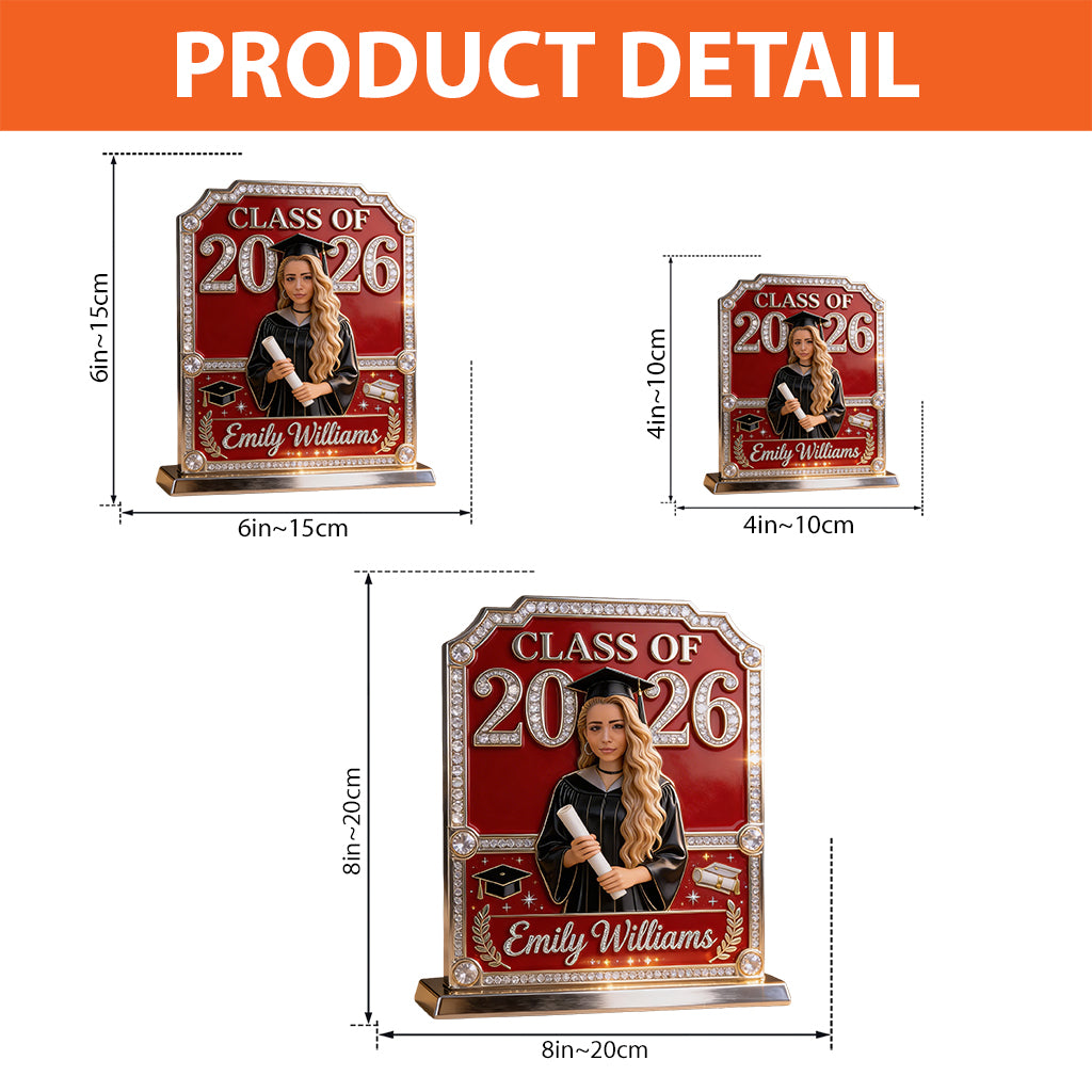 Class Of 2026 - Personalized Graduation Custom Shaped Acrylic Plaque