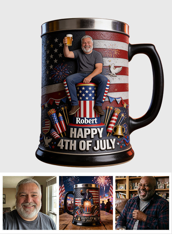 Cheers To Freedom - Personalized Independence Day/ 4th of July Beer Stein