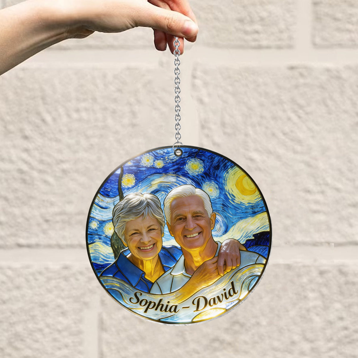 I Love You - Personalized Couple Window Hanging Suncatcher Ornament